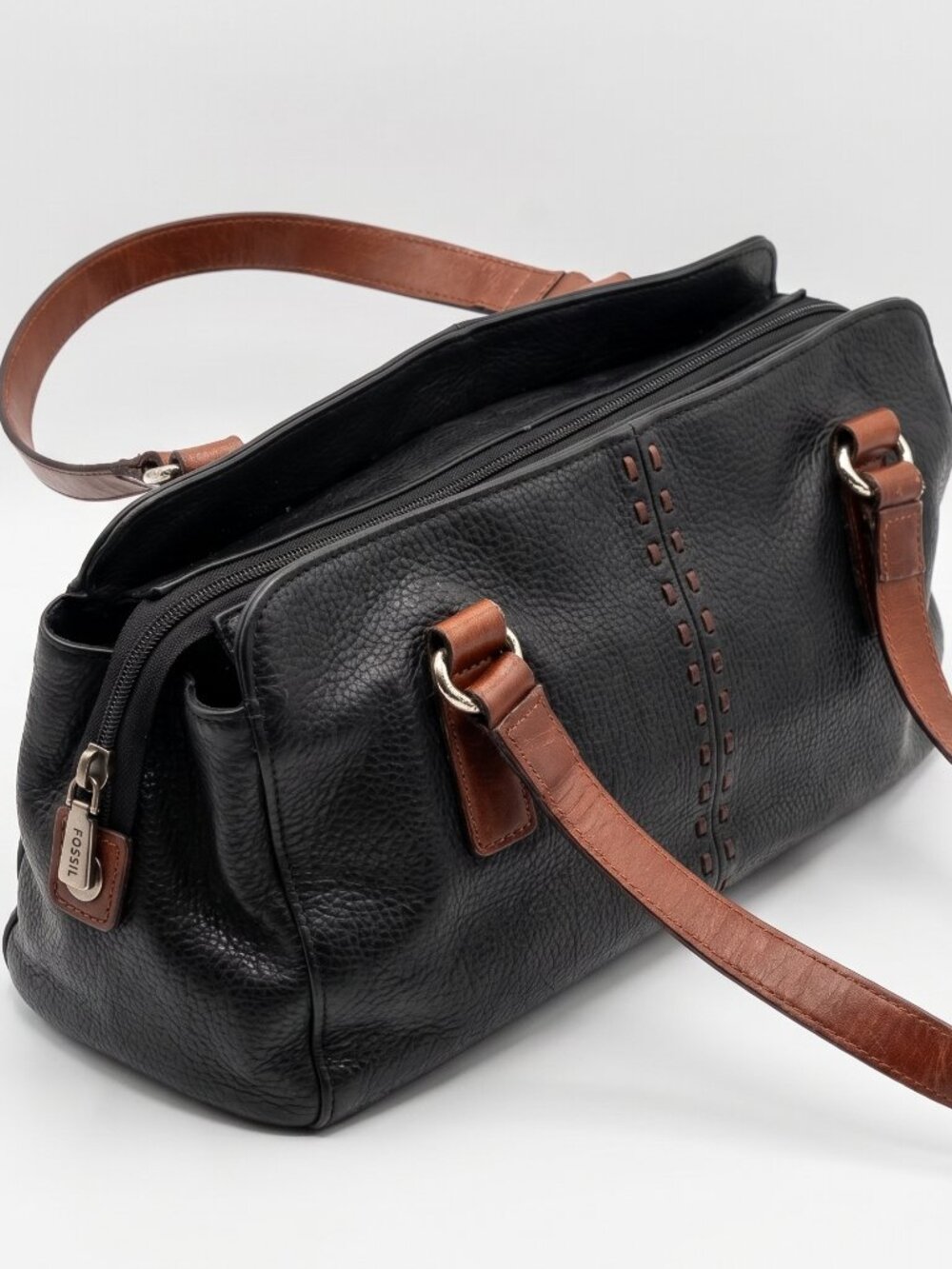 Vintage Fossil Coronado Pebbled Leather Satchel